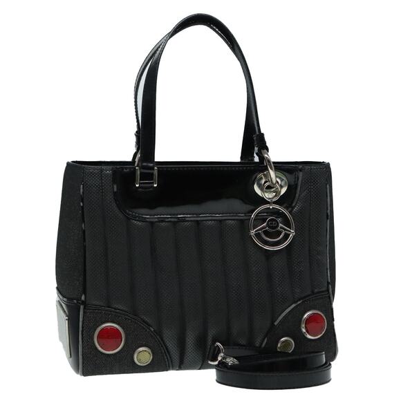 DIOR Hand Bag Leather Canvas Black Silver - Picture 1 of 14
